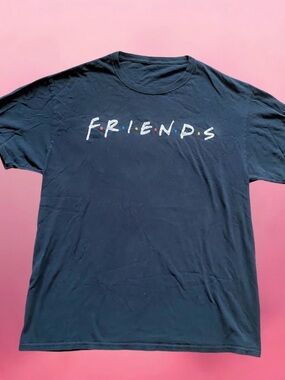 FRIENDS Black Logo Short Sleeve Tee with Colored Dots